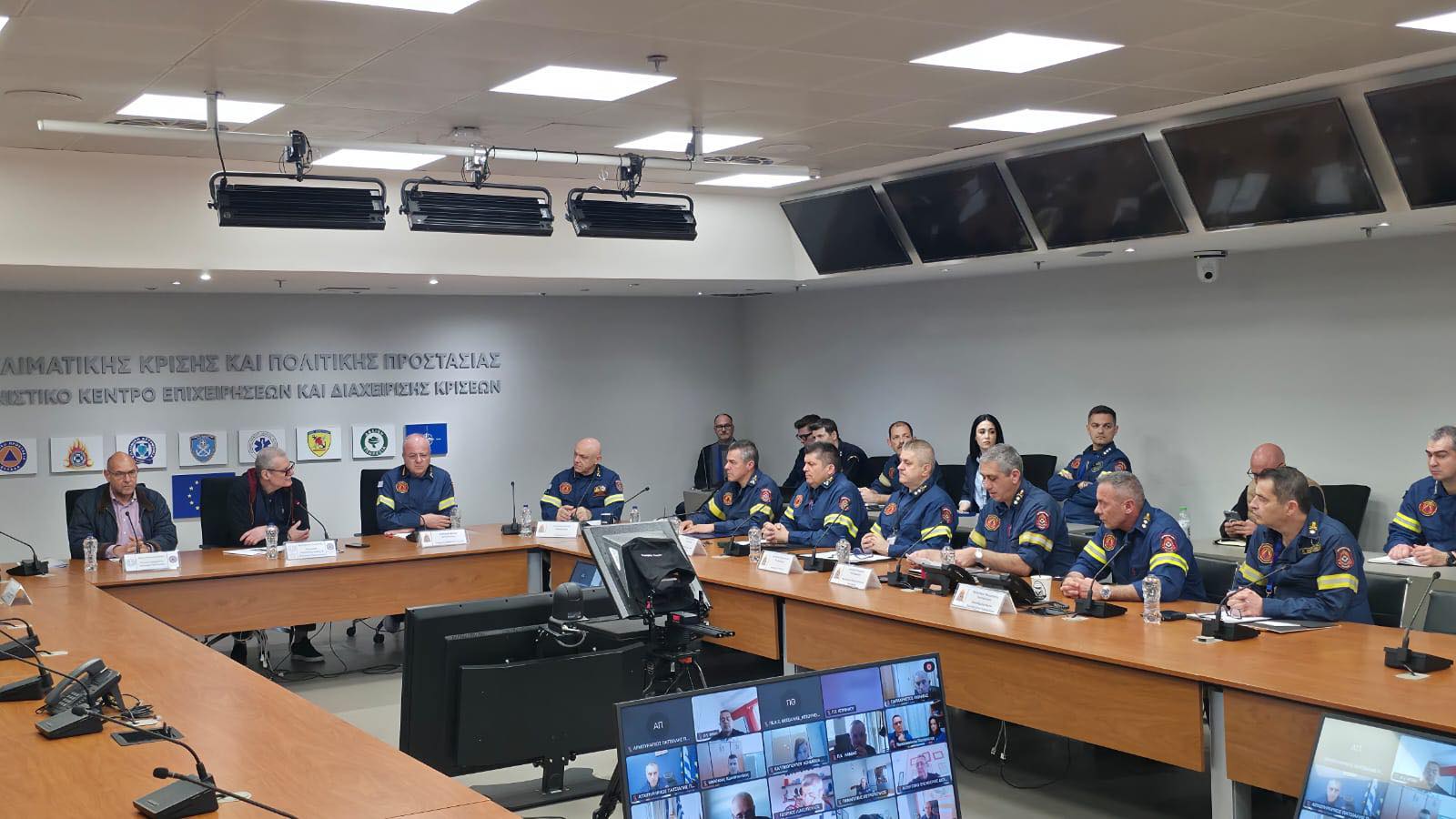 Ευρεία σύσκεψη υπό τον Υπουργό Κλιματικής Κρίσης και Πολιτικής Προστασίας Ευ. Τουρνά με αφορμή την έναρξη της αντιπυρικής περιόδου