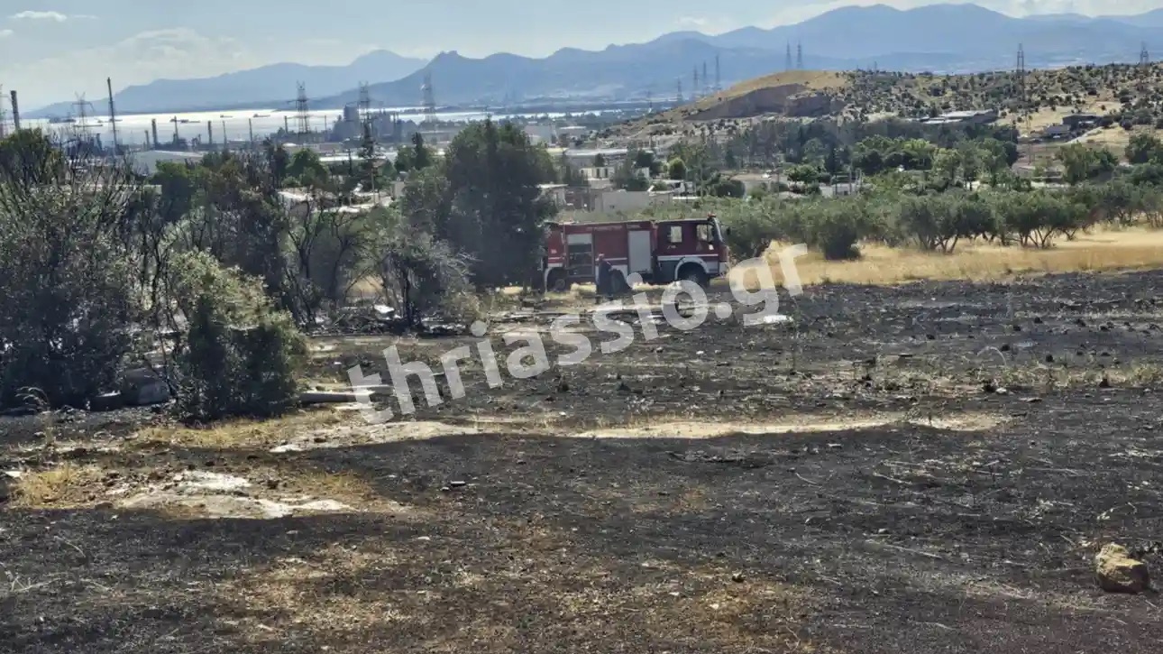 Πυρκαγιά σε χαμηλή βλάστηση στα Νεόκτιστα Ασπροπύργου