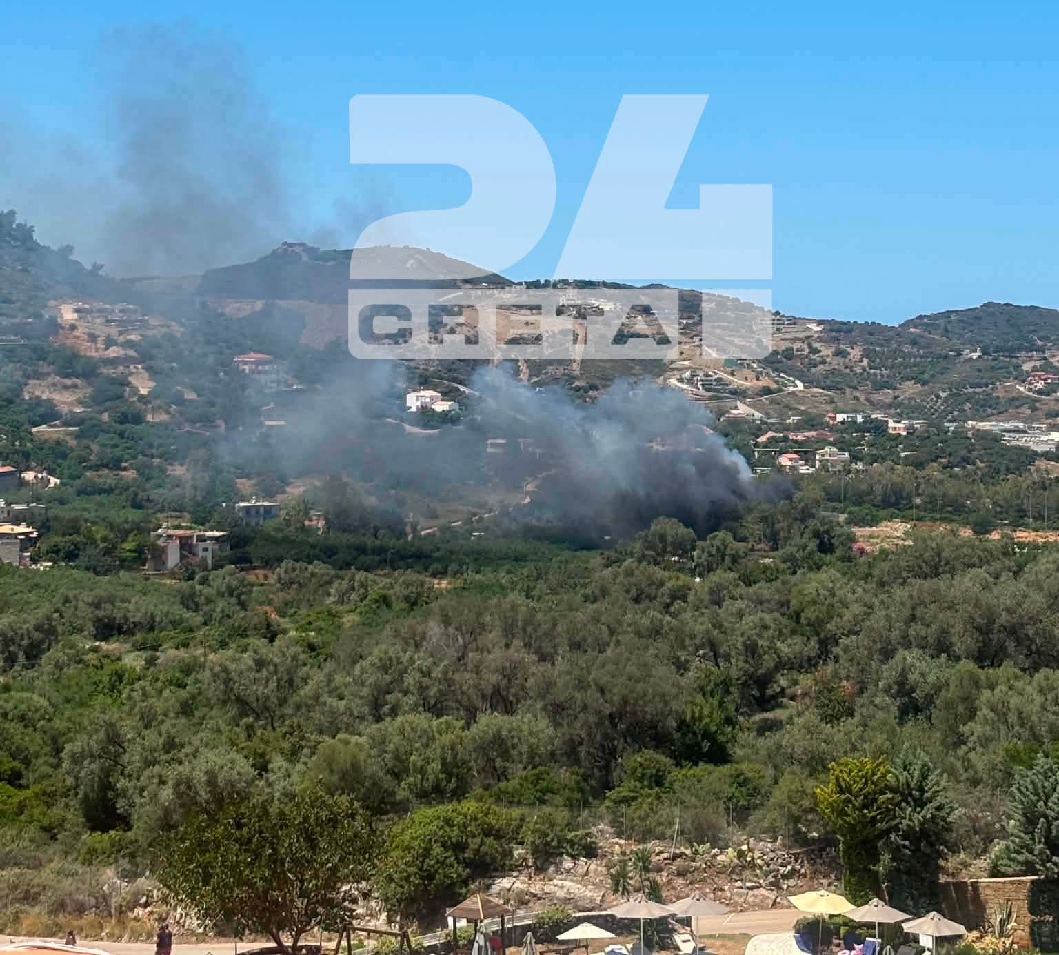 Πυρκαγιά σε αγροτική περιοχή στο Μπαλί Μυλοποτάμου Κρήτης