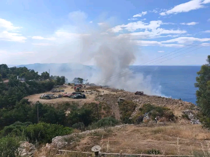 Πυρκαγιά στο ΣΜΑ σταθμός μεταφόρτωσης απορριμμάτων του Δήμου Σπετσών