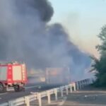 Πυρκαγιά σε φορτηγό στην Εθνική Οδό Αθηνών – Θεσσαλονίκης στη Λάρισα