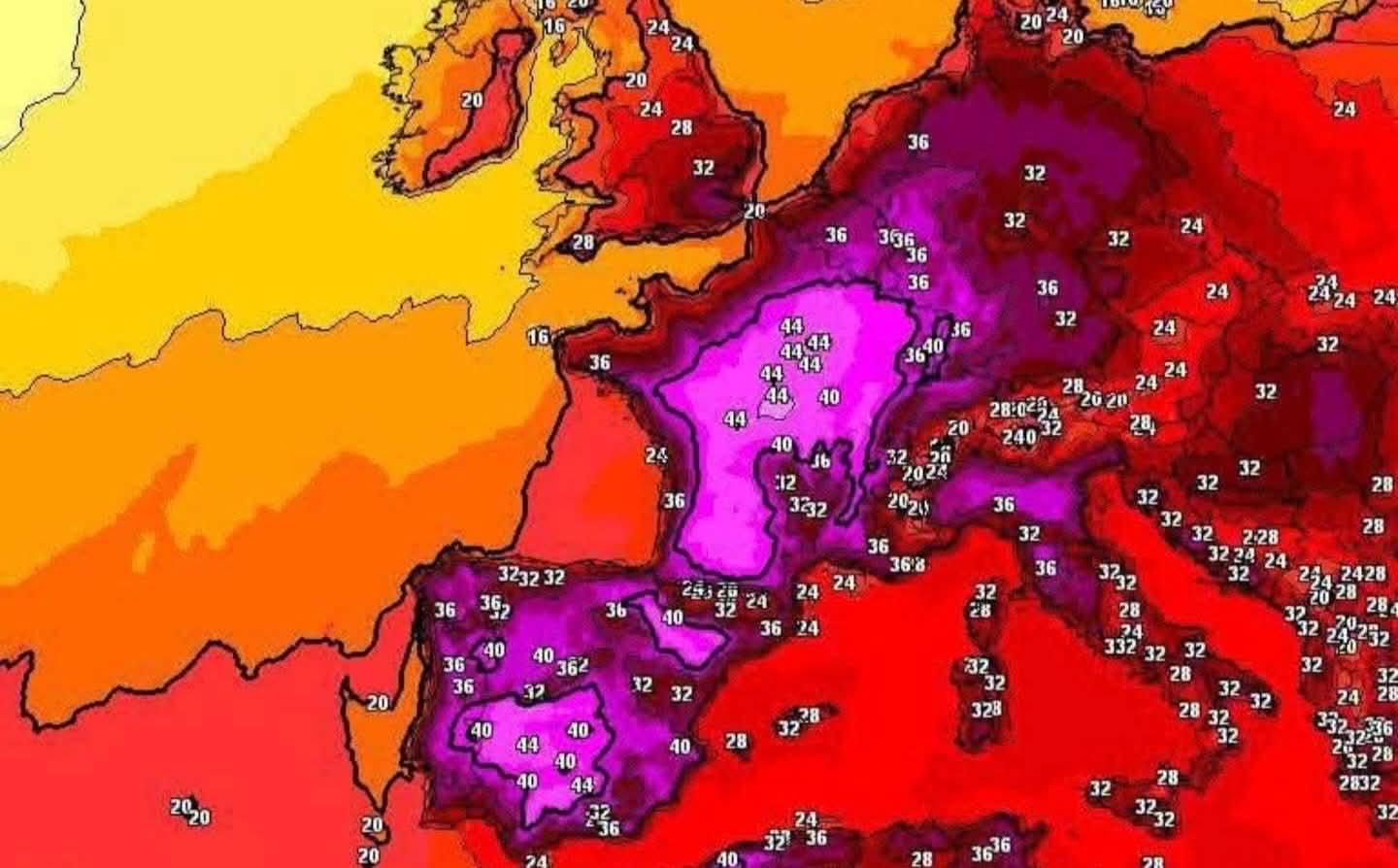 Η Δυτική Ευρώπη σε τροχιά ακραίου καύσωνα Η Δυτική Ευρώπη σε τροχιά ακραίου καύσωνα