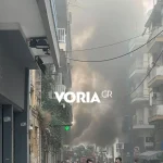 Πυρκαγιά σε συνεργείο αυτοκινήτων επί της οδού Ευζώνων στη Θεσσαλονίκη