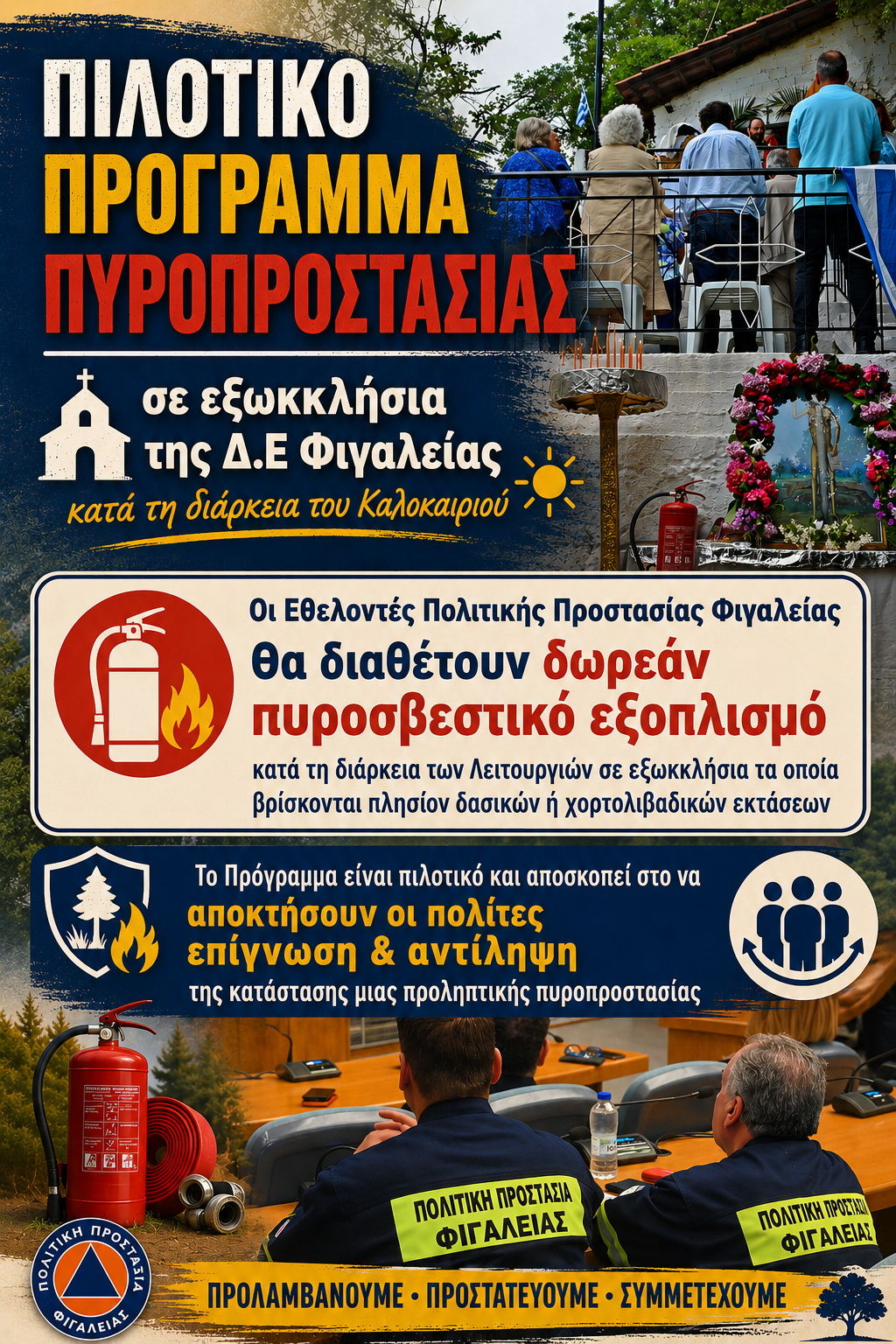 Πιλοτικό Πρόγραμμα Πυροπροστασίας σε εξωκλήσια της Δ.Ε Φιγαλείας στην Ηλεία