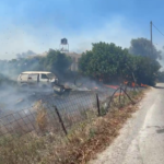 Πυρκαγιά σε χαμηλή βλάστηση στο Μορόνι Ηρακλείου Κρήτης