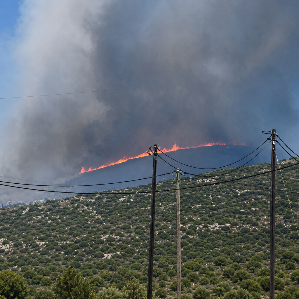 Πυρκαγιά σε χαμηλή βλάστηση στην περιοχή Καμπή στην Πάρο