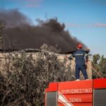 Πυρκαγιά σε αύλειο χώρο επιχείρησης στη Νέα Τένεδο Χαλκιδικής