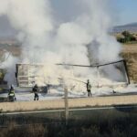 Πυρκαγιά σε φορτηγό όχημα επί της Εγνατίας Οδού στο ύψος του Δρεπάνου Κοζάνης